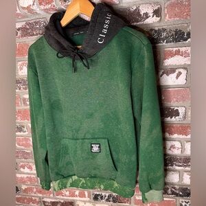 Men’s CLASSIC Rostory Child Forrest Green Bleach Splatter Tiedye Hoodie